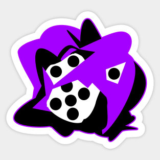 Lucky Purple Roll the Dice! Abstract retro pop in vivid purple, black and white. Sticker